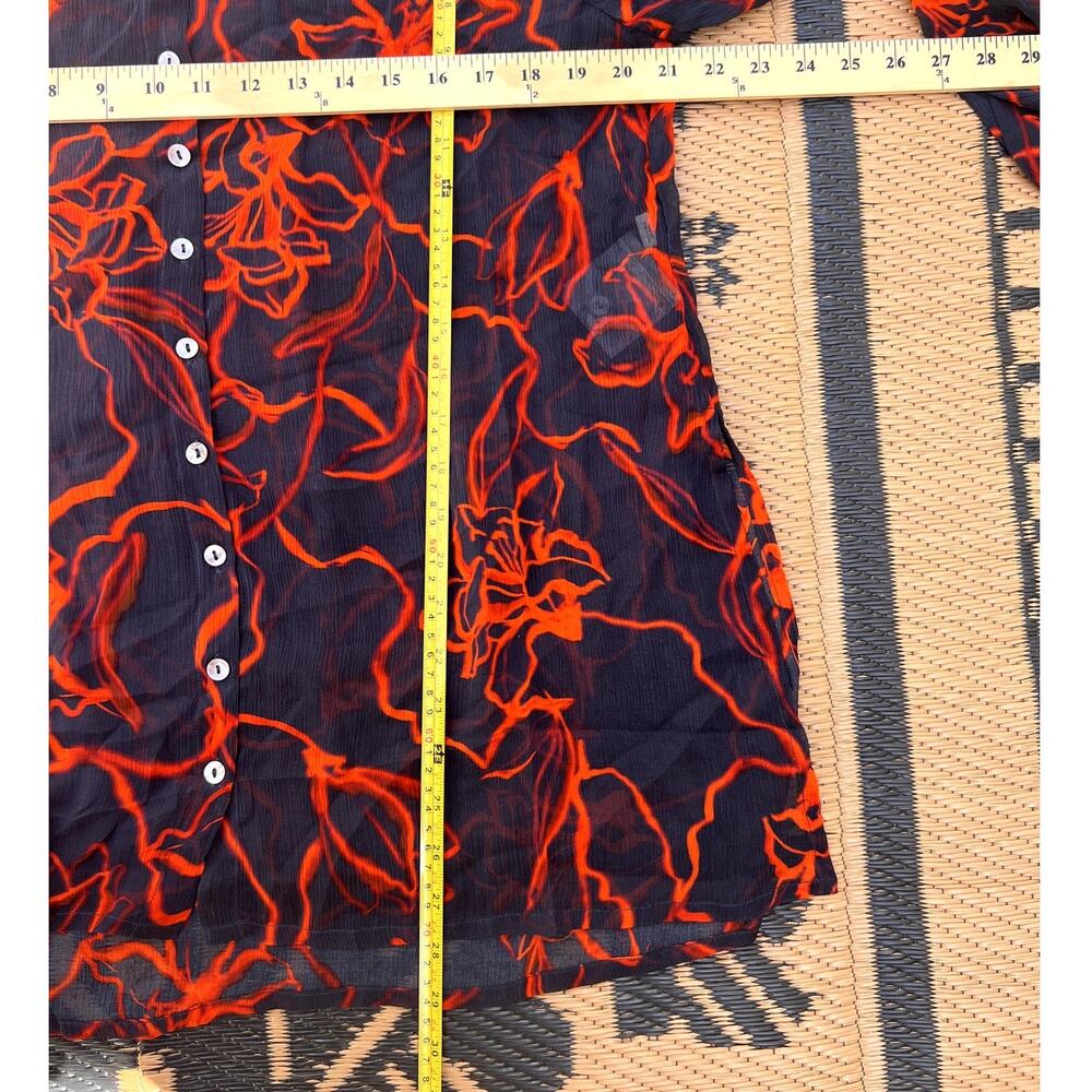 Chan Luu Sheer Black and Red Floral Blouse - Picture 9 of 9